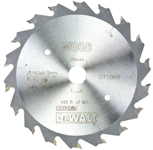 DeWALT Pilový kotouč pro ponornou pilu, 165 x 20 mm, 18 zubů DT1089