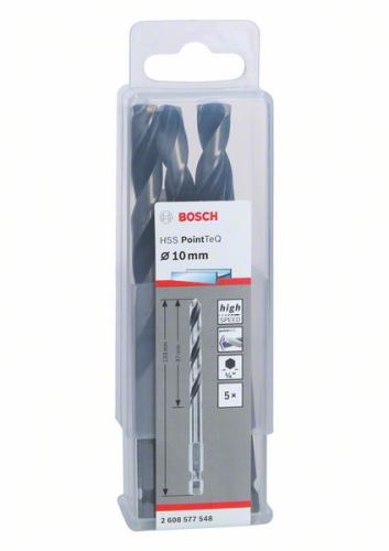 BOSCH Vrták do kovu HSS PointTeQ HEX se 6hrannou stopkou; 10.0 mm 2608577548