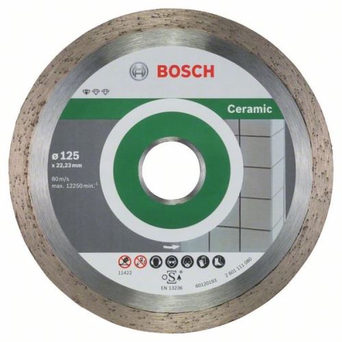 BOSCH Diamantový dělicí kotouč Standard for Ceramic 125 x 22,23 x 1,6 x 7 mm (10 ks) 2608603232