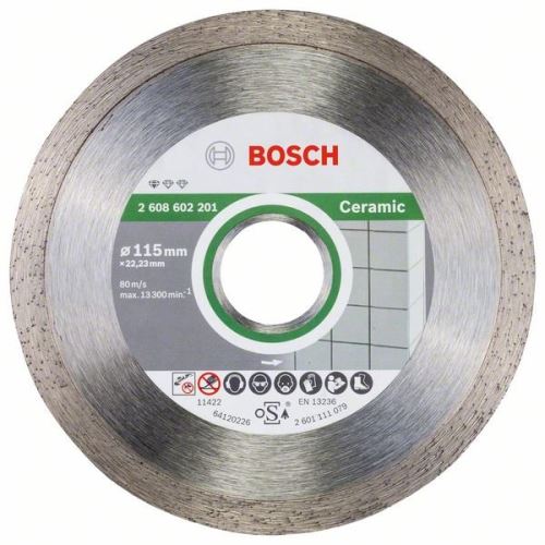 BOSCH Diamantový dělicí kotouč Standard for Ceramic 115 x 22,23 x 1,6 x 7 mm (10 ks) 2608603231