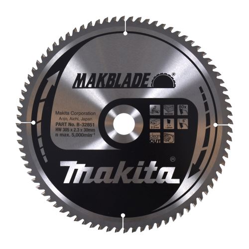 MAKITA kotouč pilový dřevo MAKBLADE 305x2.3x30 mm 80 zubů B-32851