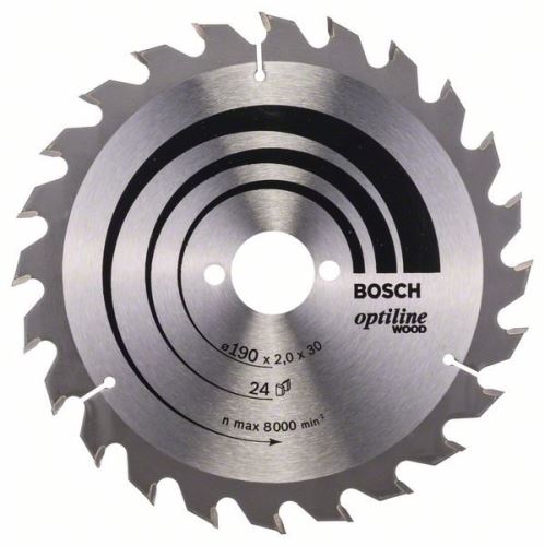 BOSCH Pilový kotouč Optiline Wood 190 x 30 x 2,0 mm, 24 2608641185