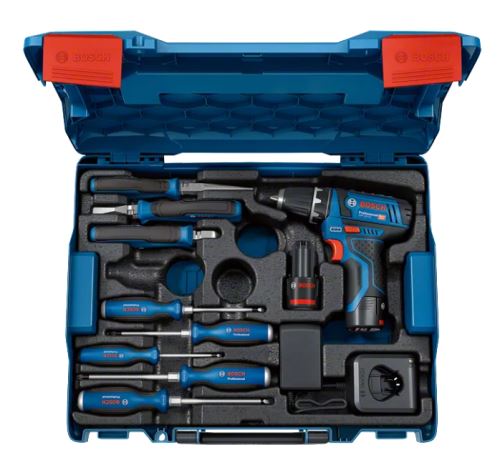 BOSCH Kombinovaná sada GSR 12V-15 a ruční nářadí 060186810R