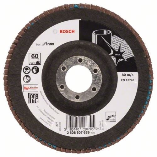 BOSCH Lamelový brusný kotouč X581, Best for Inox 125 mm, 22,23 mm, 60 2608607639