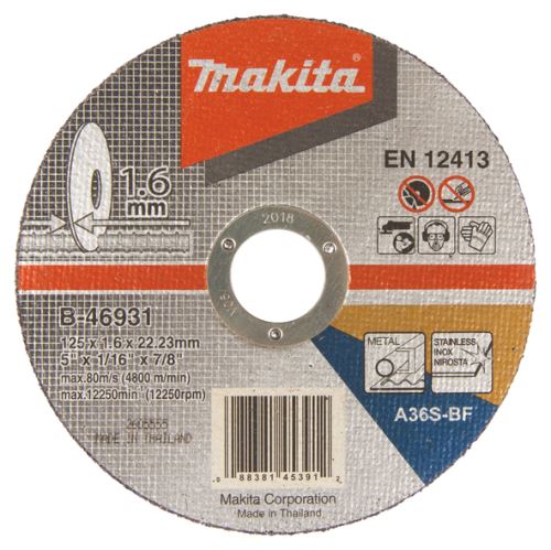 MAKITA kotouč řezný nerez 125x1.6x22.23 mm B-46931