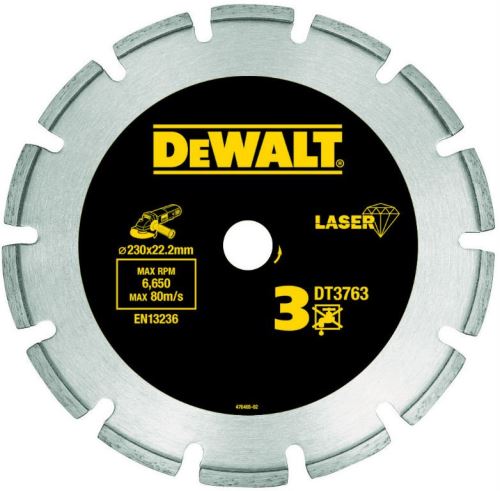 DeWALT Kotouč pro tvrdé materiály a žulu, pro suché řezání, 125 mm x 22,2 mm DT3761