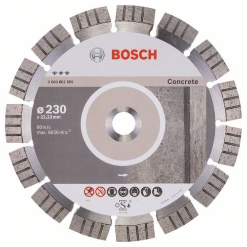 BOSCH Diamantový dělicí kotouč Best for Concrete 230 x 22,23 x 2,4 x 15 mm 2608602655