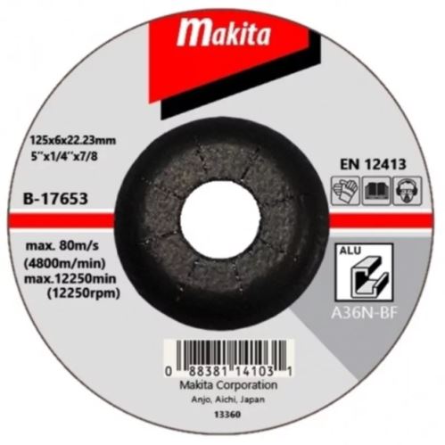 MAKITA kotouč brusný hliník 125x6x22.23 mm B-17653