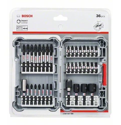 BOSCH 36dílná sada Pick&Click šroubovacích bitů Impact Control & nástrčných klíčů 2607017568