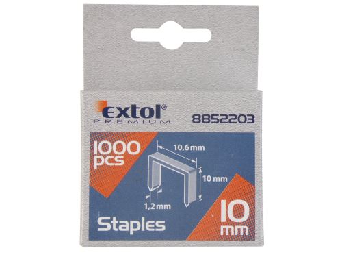 EXTOL PREMIUM Spony, balení 1000ks, 10mm, 11,3x0,52x0,70mm, 8852503