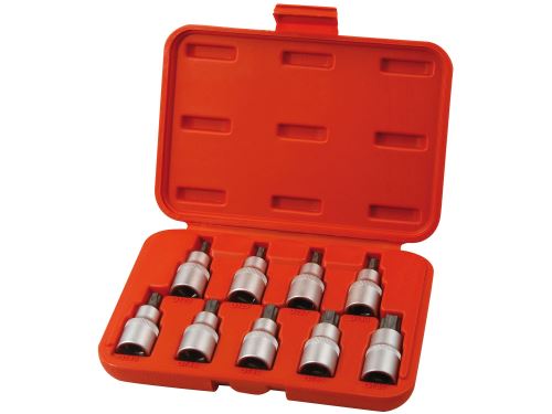 EXTOL PREMIUM Hlavice zástrčné TORX, sada 9ks, 1/2"x55mm, 8818124