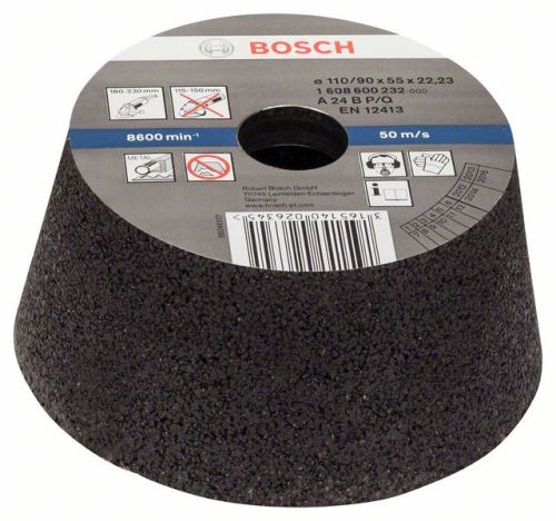 BOSCH Brusný hrnec, kónický - kov/litina 90 mm, 110 mm, 55 mm, 24 1608600232