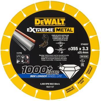 DeWALT Diamantový kotouč EXTREME METAL, 355 x 25,4 x 3,3 mm DT40257