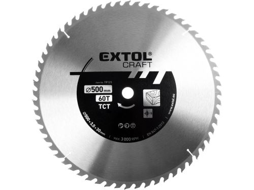 EXTOL CRAFT kotouč pilový s SK plátky, O 500x3,8x30mm, 60T 19125