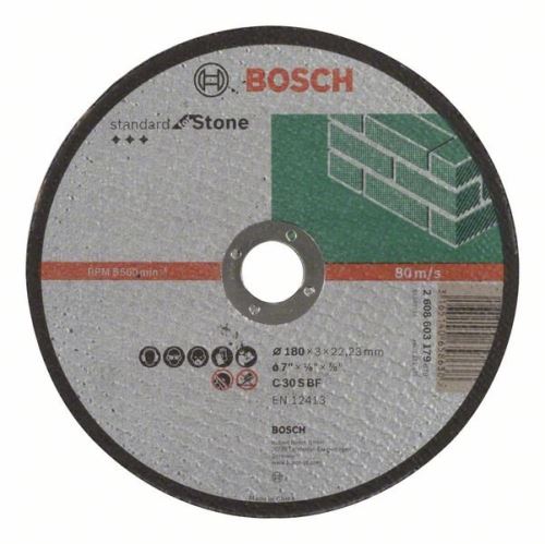 BOSCH Dělící kotouč kámen Standard, 180x3 rovný 2608603179