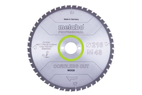 METABO Pilový kotouč 216 x 30 mm, 48 zubů, 5°neg CordlessCutProf  628445000