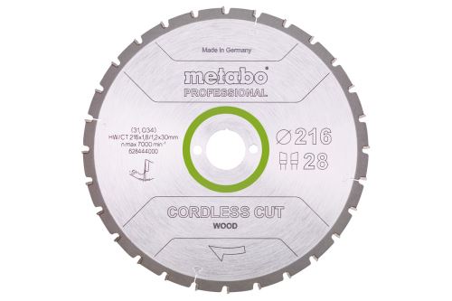 METABO Pilový kotouč 216 x 30 mm, 28 zubů, 5°neg CordlessCutProf  628444000