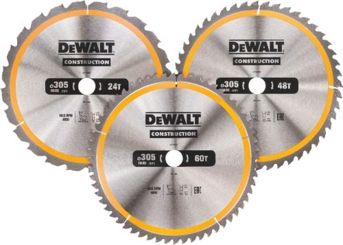 DeWALT Sada pilových kotoučů (3 ks) 305 x 30 mm / 1 x DT1958,1 x DT1959, 1 x DT1960 / DT1964