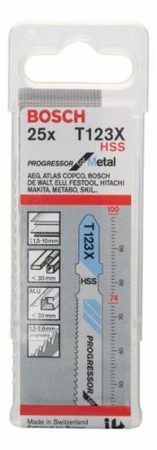 BOSCH Pilový plátek do kmitací pily T 123 XF Progressor for Metal (25 ks) 2608638474