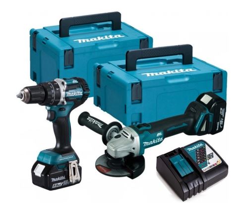 MAKITA Sada Aku strojů (úhlová bruska DGA506 a šroubovák DHP484) Li-ion LXT 18V - DLX2210TJ1