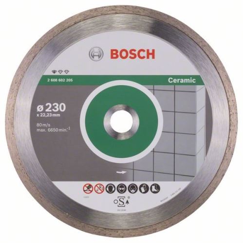 BOSCH Diamantový dělicí kotouč Standard for Ceramic 230 x 22,23 x 1,6 x 7 mm 2608602205