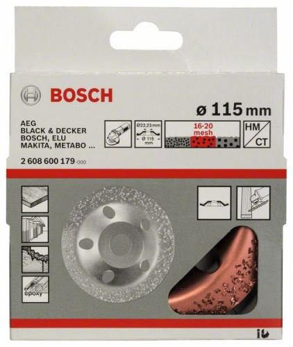 BOSCH Hrncový kotouč z tvrdokovu 115 x 22,23 mm; střední, šikmý 2608600179