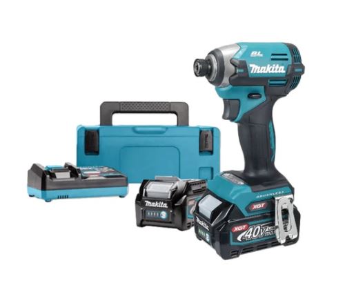 Makita Aku rázový šroubovák 1/4" Li-ion XGT 40V/2,0Ah, Makpac TD003GA201