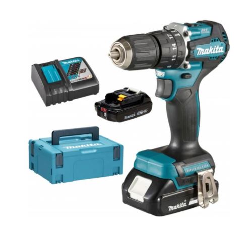 Makita Aku bezuhlíkový příklepový šroubovák Li-ion LXT 18V 2,0 Ah, Makpac DHP487RAJ