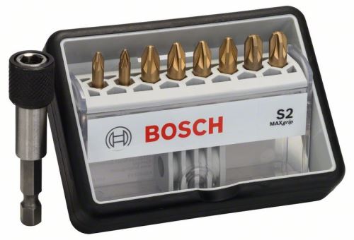 BOSCH Sada šroubovacích bitů Robust Line, S Max Grip 25 mm (8+1 ks) 2607002575