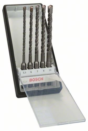 BOSCH 5dílná sada vrtáků do kladiv Robust Line SDS-plus-5 Ø 5,5,6,7,8,10 x 165mm 2607019929