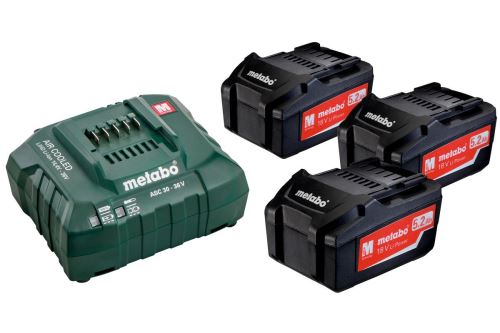 METABO Basic set (nabíječka + akumulátory) 18V / 3 x 5,2 Ah + ASC 30-36 685048000