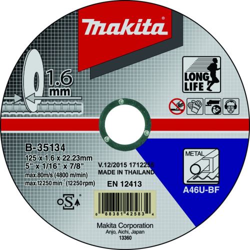 MAKITA kotouč řezný ocel 125x1.6x22.23 mm B-35134