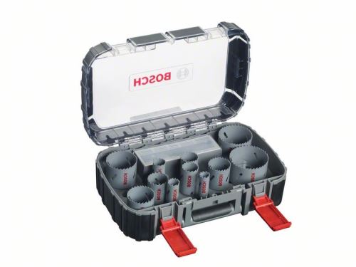 BOSCH 17dílná sada univerzálních děrovek HSS BIM 20; 22; 25; 32; 35; 40; 44; 51; 60; 68; 76 mm 2608580888