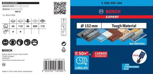 BOSCH EXPERT děrovka Tough Material 152mm 2608900444