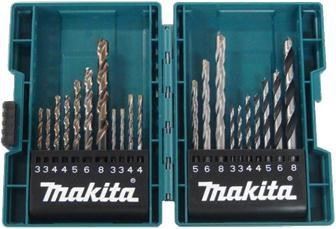 MAKITA sada vrtáků do kovu/dřeva/zdiva 3-8 mm (po 1), 21 ks B-44884