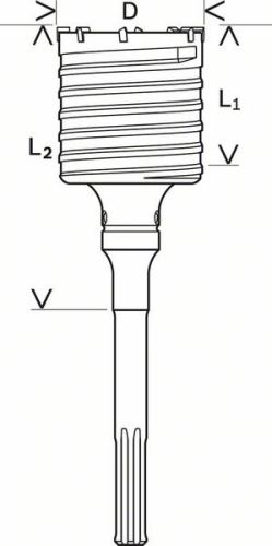 BOSCH Dutá vrtací korunka SDS-max-9 100 x 80 x 300 mm F00Y145200