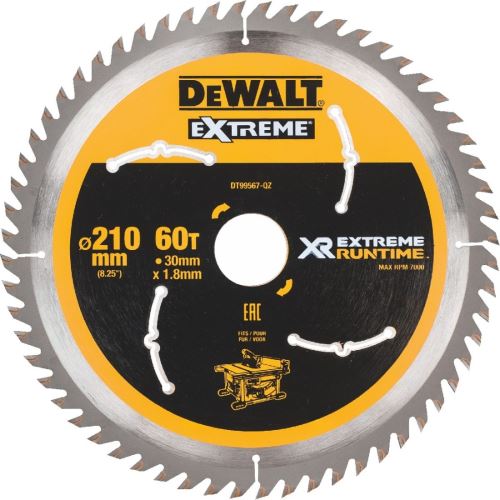 DeWALT Pilový kotouč (ideální pro pily FLEXVOLT), 210 x 30 mm, 60 zubů DT99567