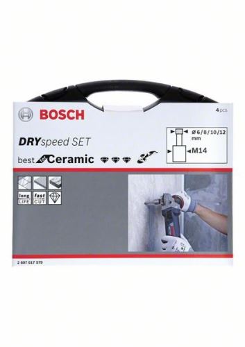 BOSCH 4dílná sada Best for Ceramic diamantových vrtáků za sucha s M14 - ⌀6/8/10/12mm 2607017579