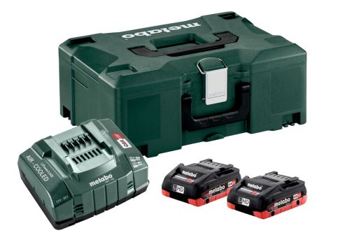 METABO Basic set (nabíječka + akumulátory) 18V / 2x LiHD 4.0 Ah + kufr 685130000