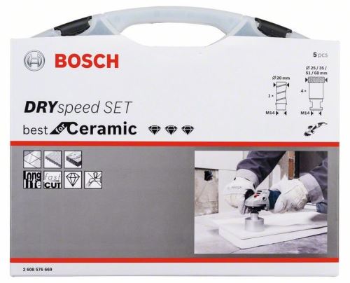 BOSCH 5dílná sada Diamond DrySpeed 68,0;51,0; 35,0;25,0;20,0 2608576669