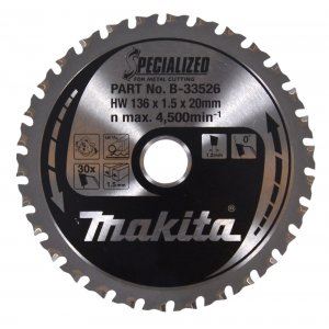 MAKITA kotouč pilový ocel SPECIALIZED 136x1.5x20 mm 30 zubů B-33526