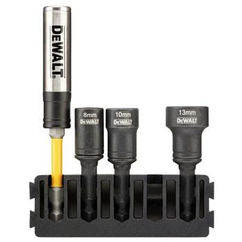 DeWALT Sada (5 ks) držáky na bity + čistitelné utahovací hlavice 8, 10, 13 mm DT70827