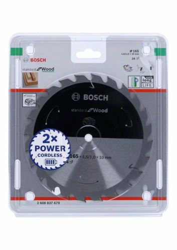 BOSCH Pilový kotouč pro aku pily; Standard for Wood 165x10x1,5/1,0x24T 2608837679