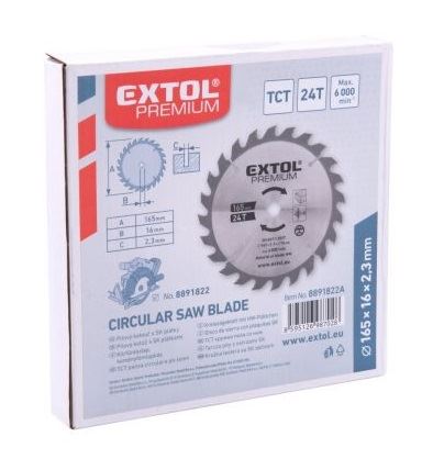 Extol Premium Kotouč pilový s SK plátky, 165 x 1,4 x 16 mm, 24T 8891822A