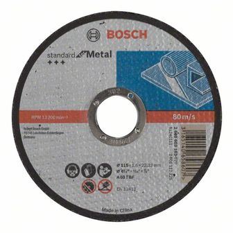 BOSCH Dělicí kotouč rovný Standard for Metal A 30 S BF, 115 mm, 22,23 mm, 2,5 mm 2608603164