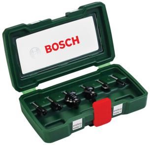 BOSCH 6 dílna sada fréz z tvrdokovu v plastovém kufru (Ø stopky 6 mm) 2607019462