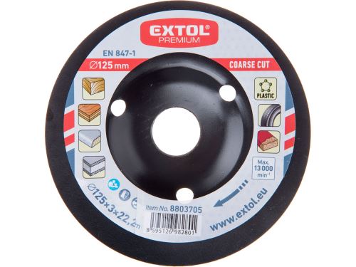 EXTOL PREMIUM kotouč rašplový na dřevo, O 125x3x22,2mm, hrubý sek 8803705