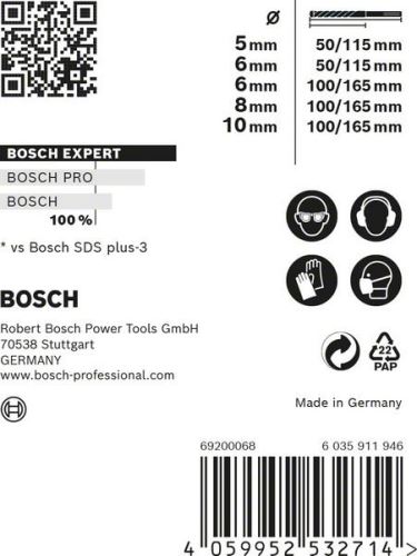 BOSCH EXPERT SDS plus-7X sada 5/6/6/8/10 mm, 5ks 2608900197