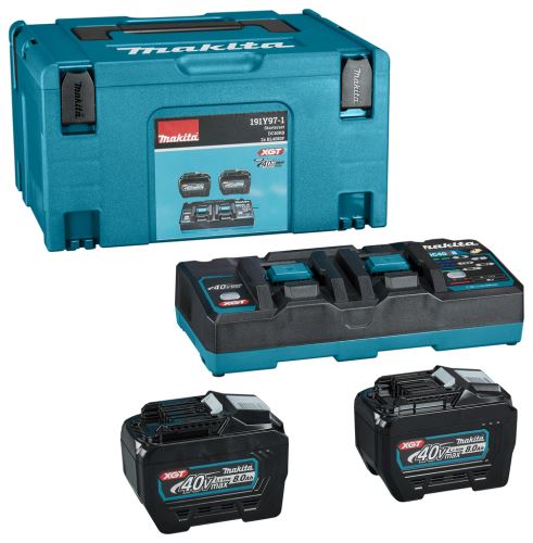 MAKITA sada Li-ion XGT 40V 2 ks BL4080F+1 ks dvojnabíječka DC40RB+1 ks Makpac 191Y97-1