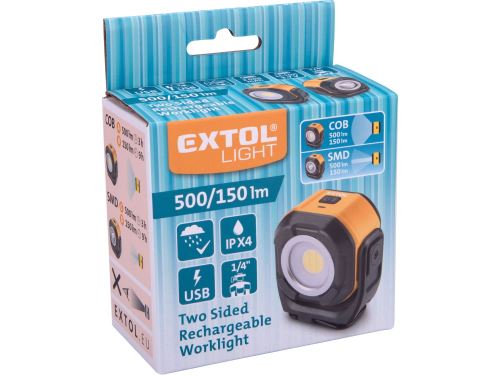 Extol reflektor oboustranný, 500lm, USB nabíjení 43271